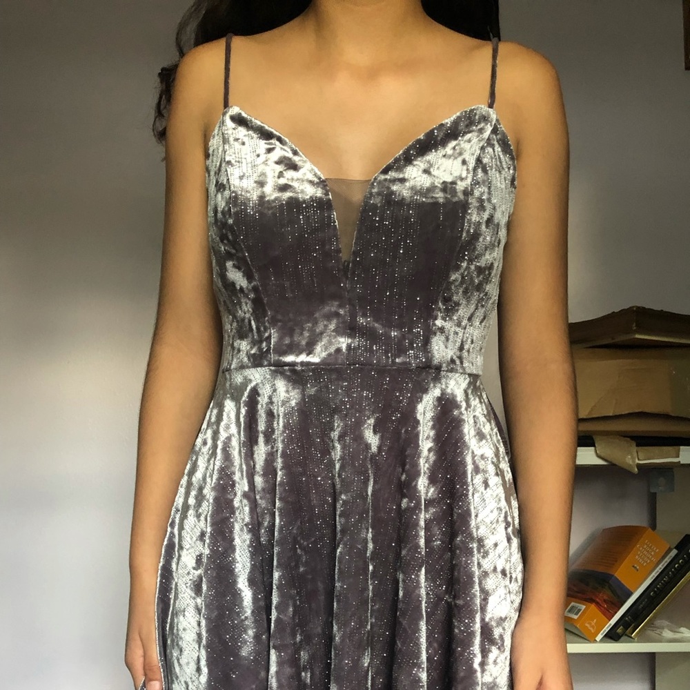 Gray party sparkly dress
